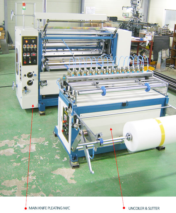 Knife Type Paper Pleating M/C(Model : UPP-1000A/ 1300A)