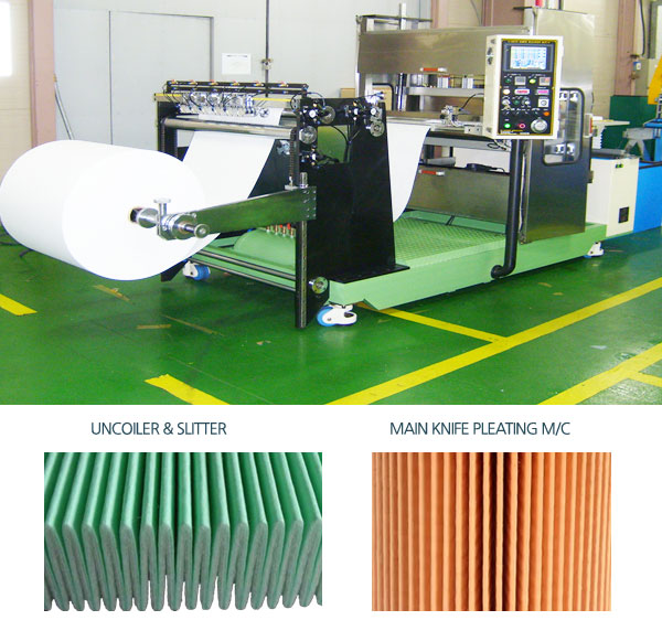 Knife Type Paper Pleating M/C(Model : UPP-1000A/ 1300A)